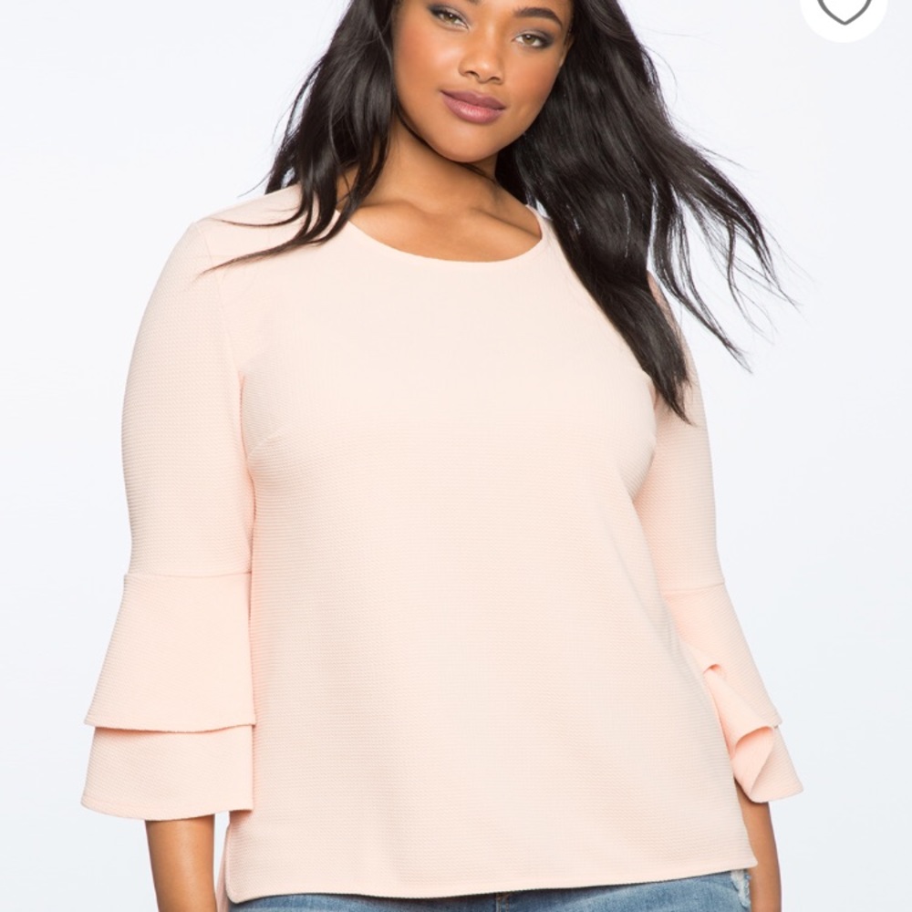 Eloquii- Double Flounce High Low Top